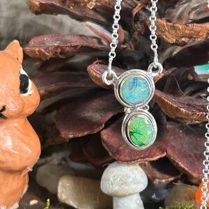 925 Sterling Spiderweb Opal necklace